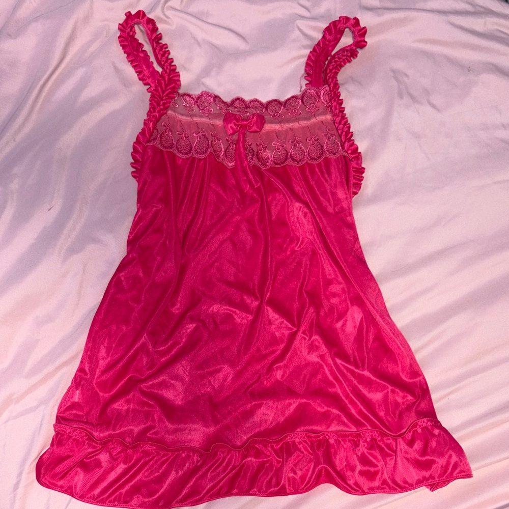 Hot pink 2000’s Lace Trim Nightgown